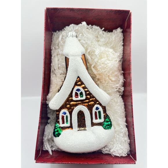 1999 Hallmark Ornament Village Church (blown glass) - Picture 1 of 11